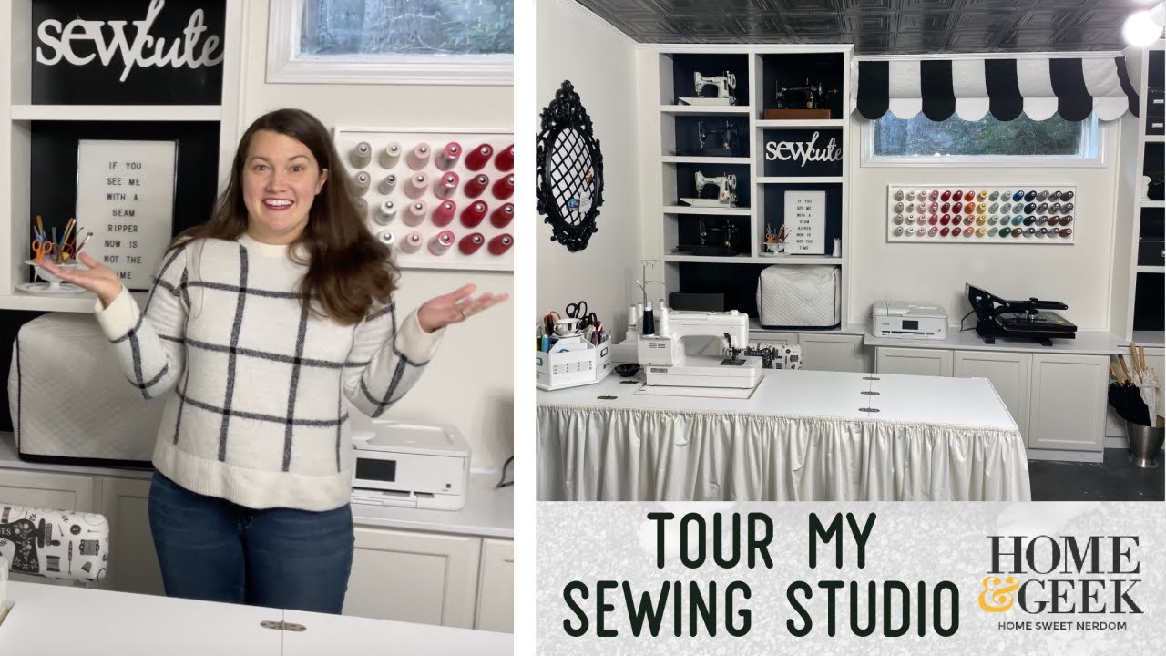 Tour of my black and white sewing room