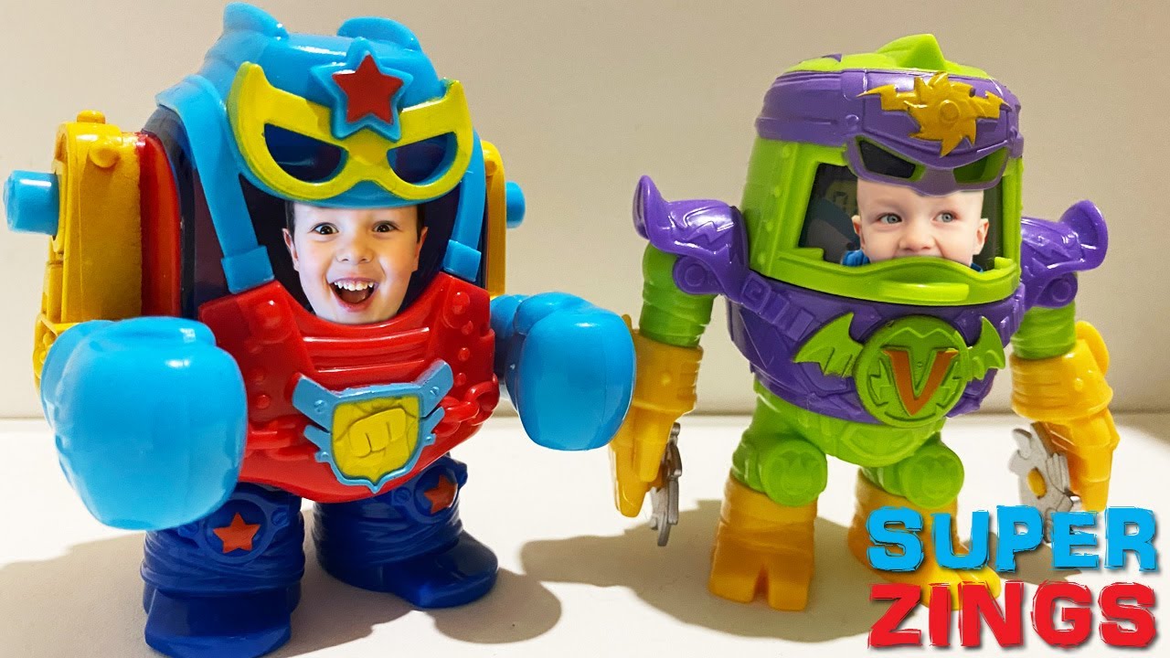 Unboxing and Pretend Play | SUPERTHINGS POWER MACHINES POWERBOT SUPERZINGS | Children Playing
