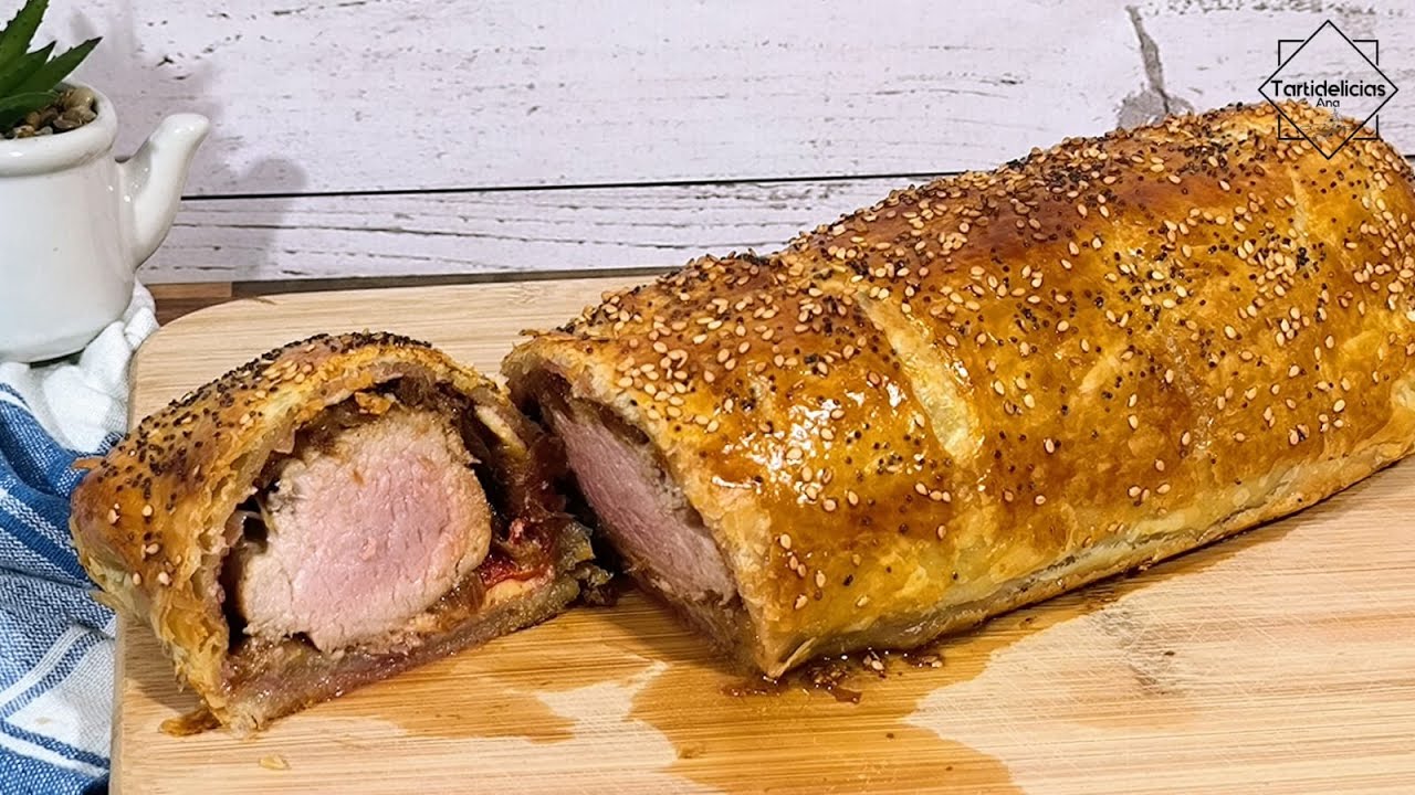 ✅ RECETA FÁCIL y RÁPIDA: SOLOMILLO en HOJALDRE con JAMÓN, QUESO Y CEBOLLA CONFITADA