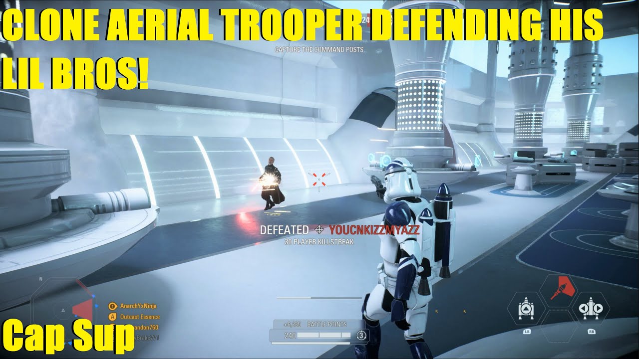 Star Wars Battlefront 2 - This Clone aerial trooper is a REAL HERO! Saving the Children! (Cap Sup)
