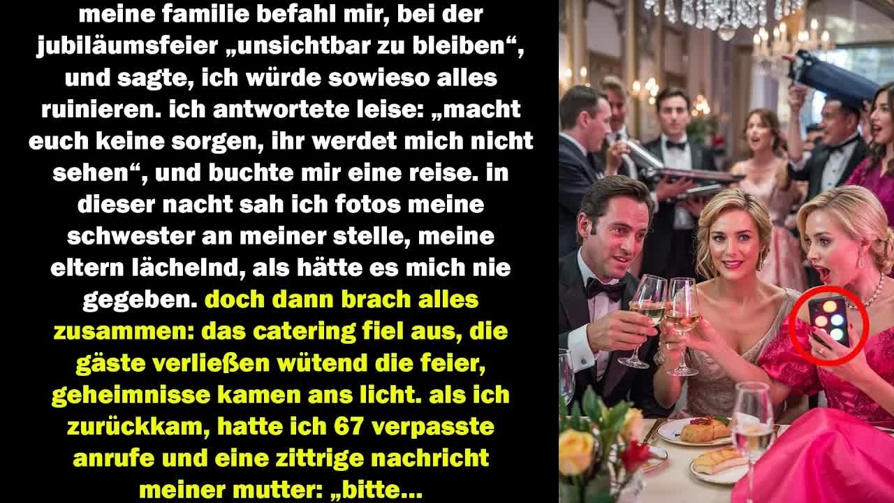 meine familie verbot mir die feier doch alles brach zusammen, und plötzlich flehten sie mich an...