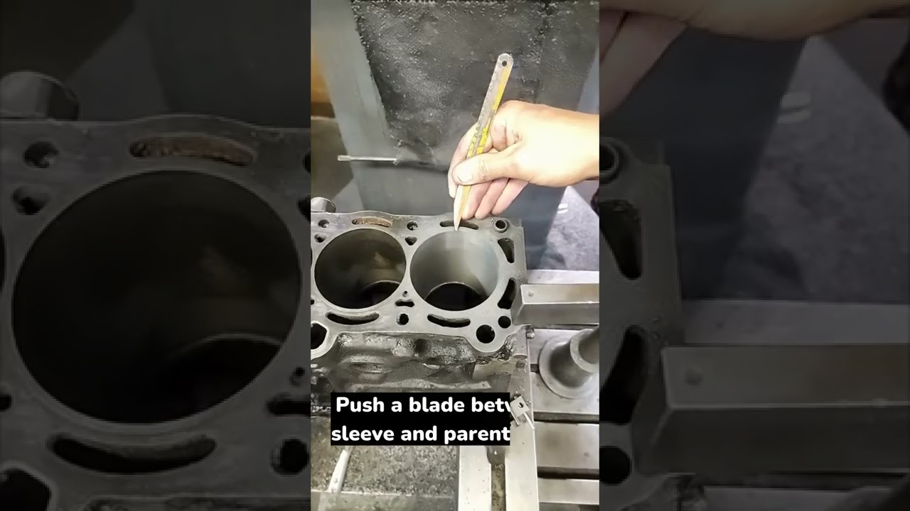 Removing old sleeve. #shorts #automotive #machineshop