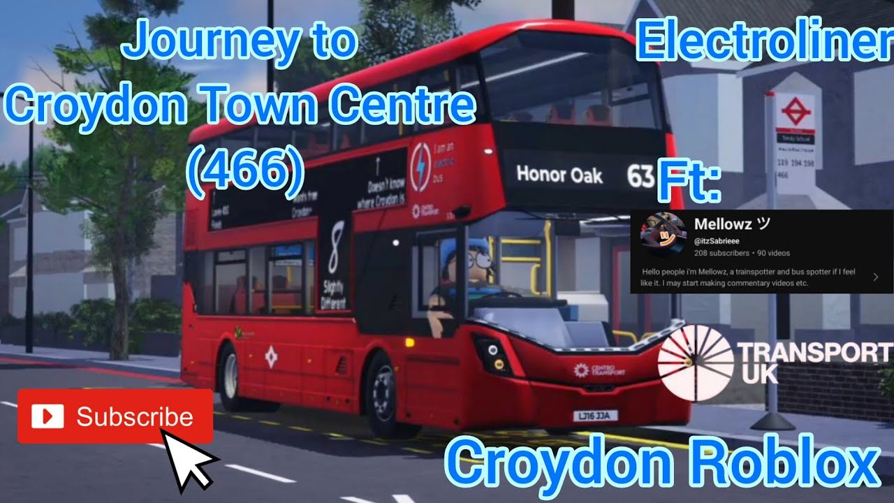 Croydon Roblox | Route 466 | Wright Electroliner | Journey with @Airpodconsumer41 | Transport UK