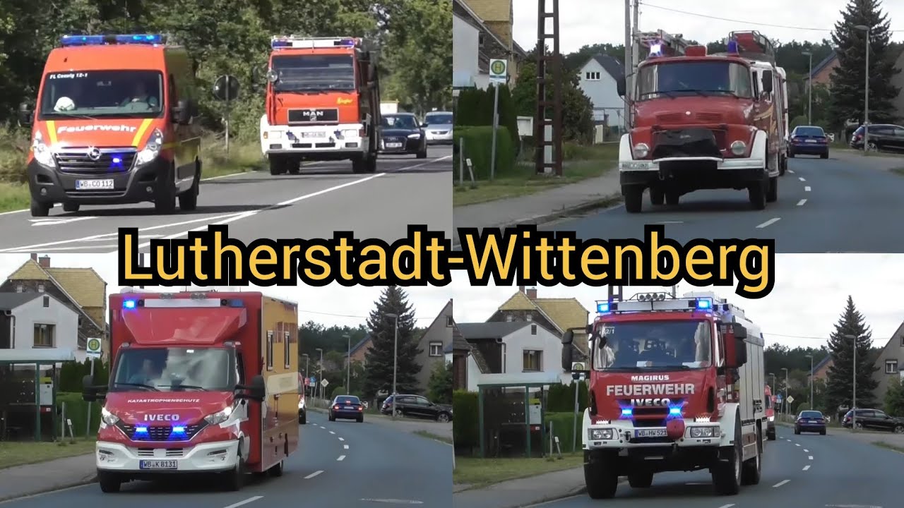 Rüstwagen HAW Wittenberg, Rundhauber, ELSA (ELW) & mehr! 16 Fahrzeuge LK Wittenberg auf Einsatzfahrt