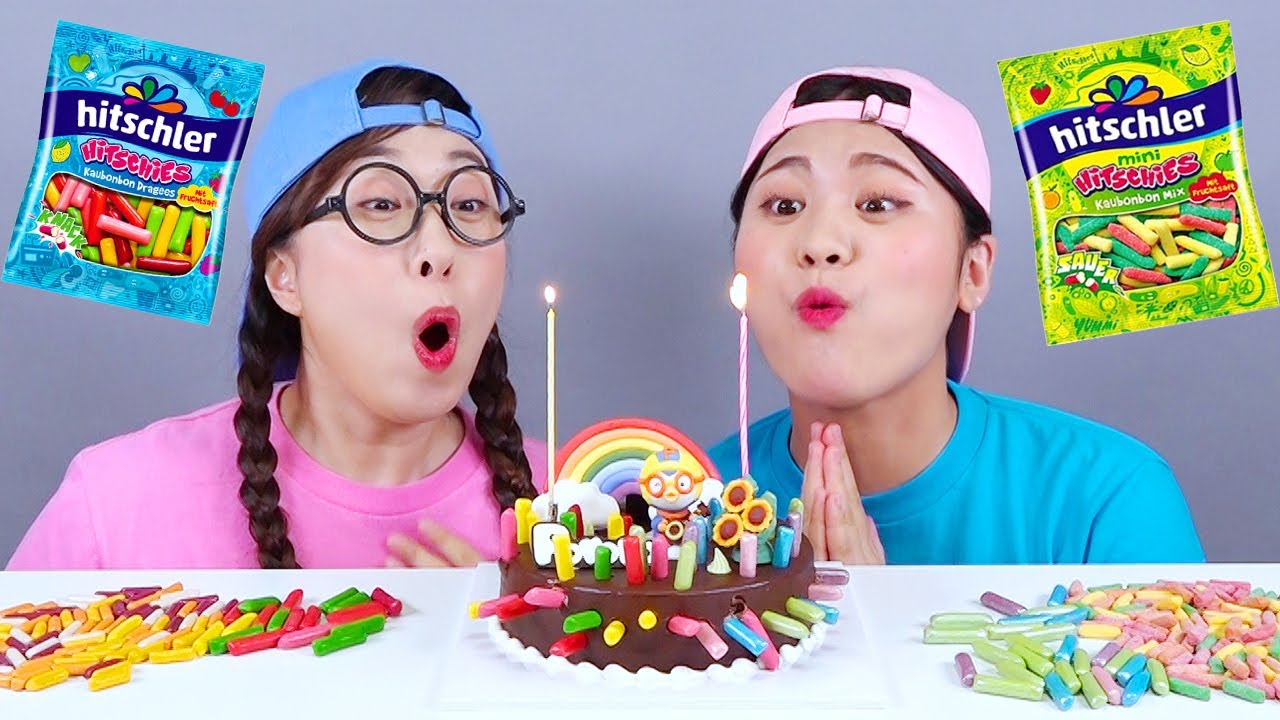 Rainbow Sweetart Mermaid Jelly Dessert Mukbang DONA
