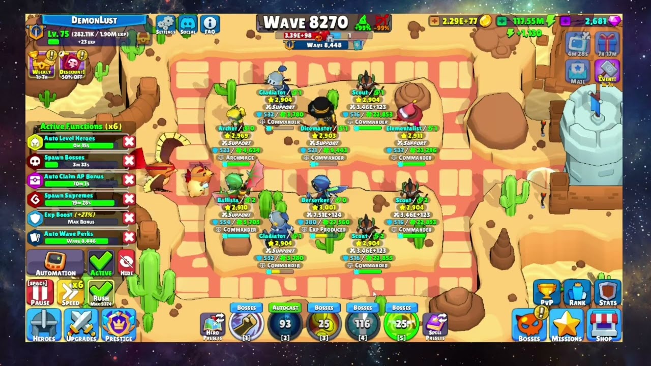 Idle Hero TD my progression after getting some help