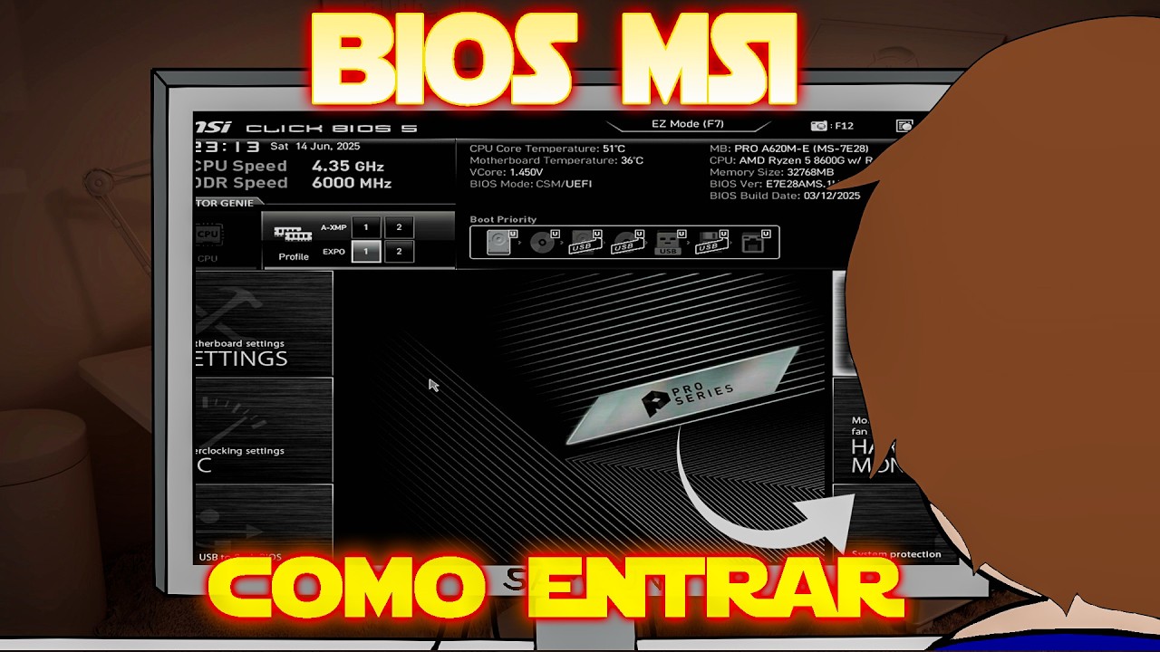 🔥¿Cómo entrar a la BIOS en placas MSI? -2 formas Rápidas - MSI PRO A620M-E
