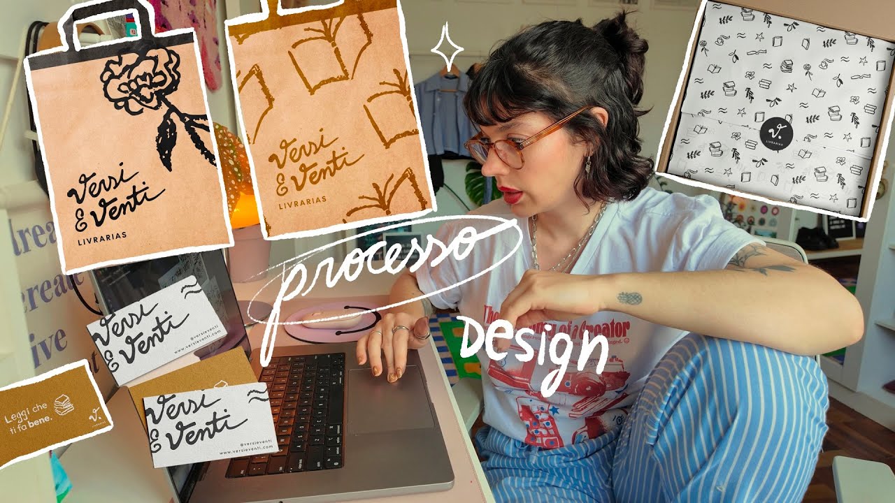 CRIANDO O LOGO E IDENTIDADE VISUAL DO ZERO pra uma livraria | processo criativo de design 📖✧