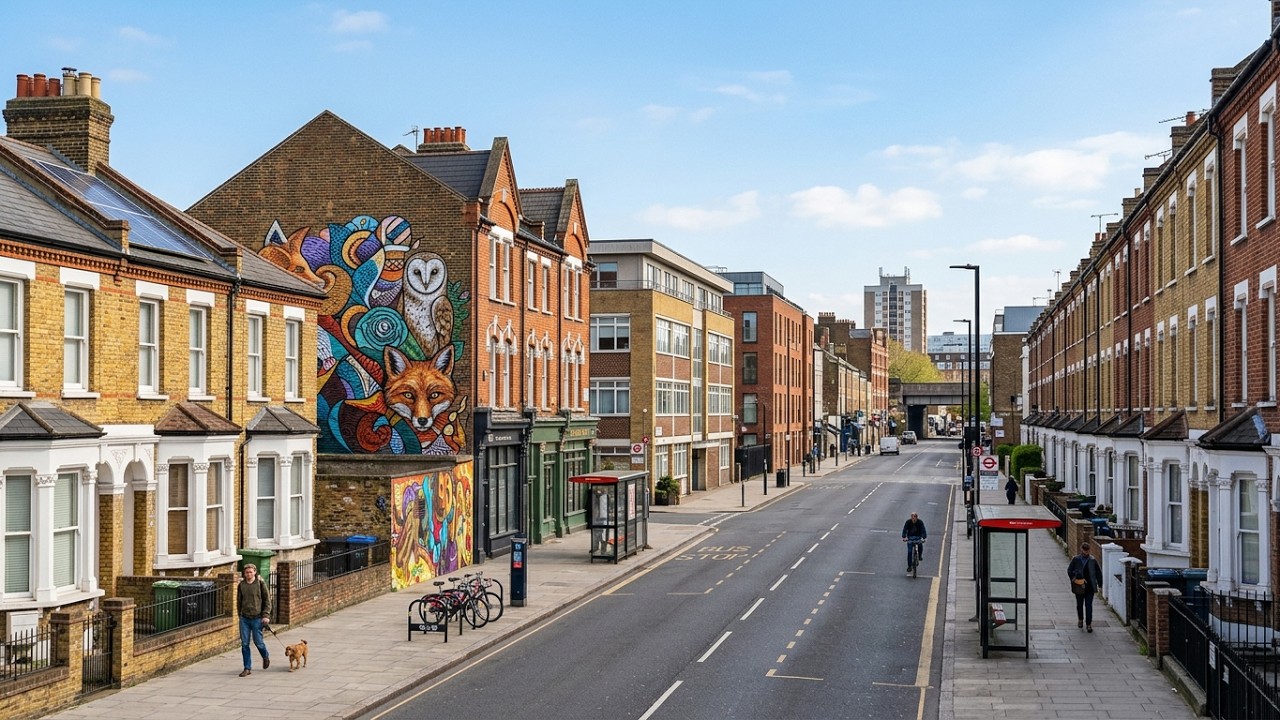 Urban Walk in North London 4K | Tufnell Park to Archway & Street Art   4K