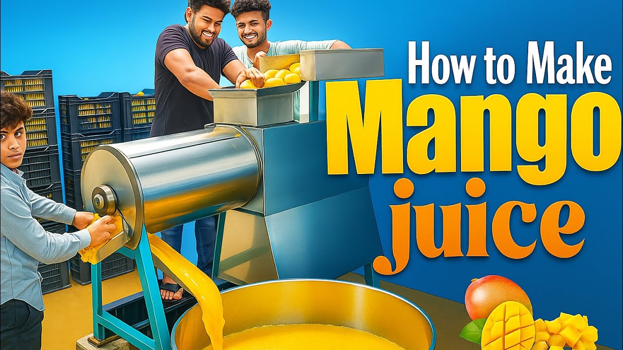 How to Make Mango Juice in Bulk | Desi Style Mango Processing Factory – Full Juice Making Process