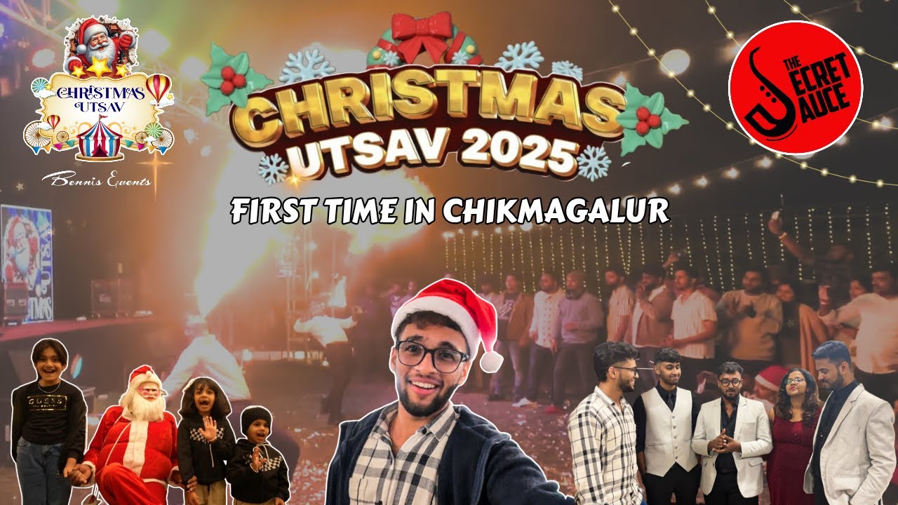 Christmas Utsav 2025🎅🏻 First Time In Chikmagalur😍| Live Band, Games, Unlimited Food &More | In ಕನ್ನಡ