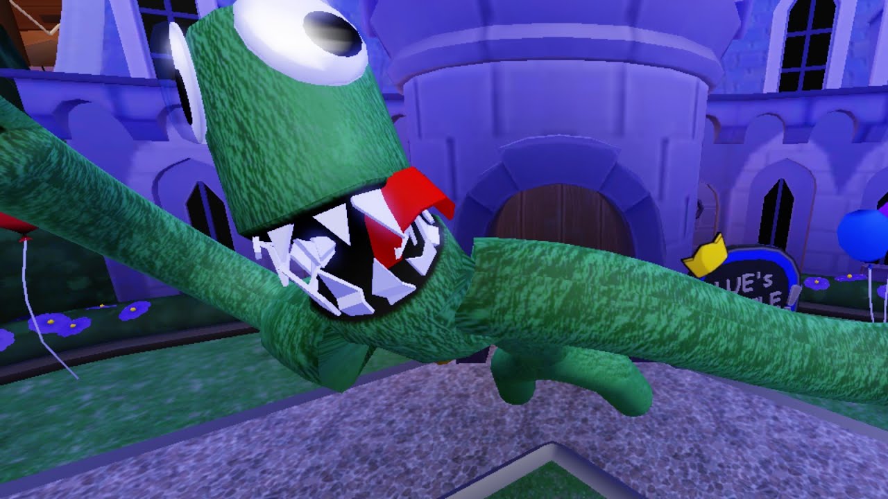 green monster jumpscar Roblox game rainbow friends ch.2 gameplay #roblox 