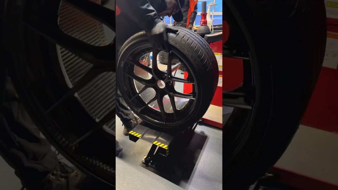 New carbon wheels on a Ferrari SF90 #carlovers #howto #tireshop #carcare #didyouknow #wheels #tires