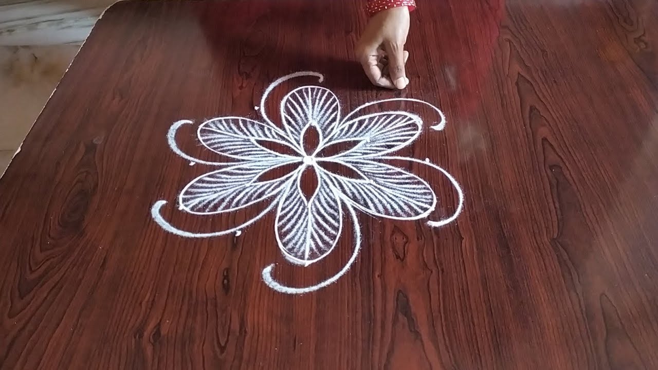 2 Beautiful Daily kolams (5×3) dot's... easy rangoli