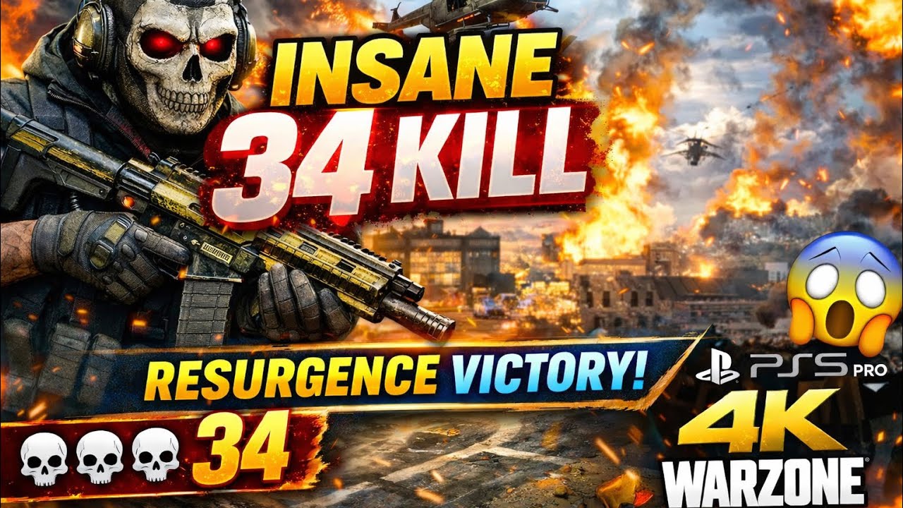 INSANE 34 KILL Resurgence Quads Gameplay 😱 | PS5 Pro 4K Warzone Victory