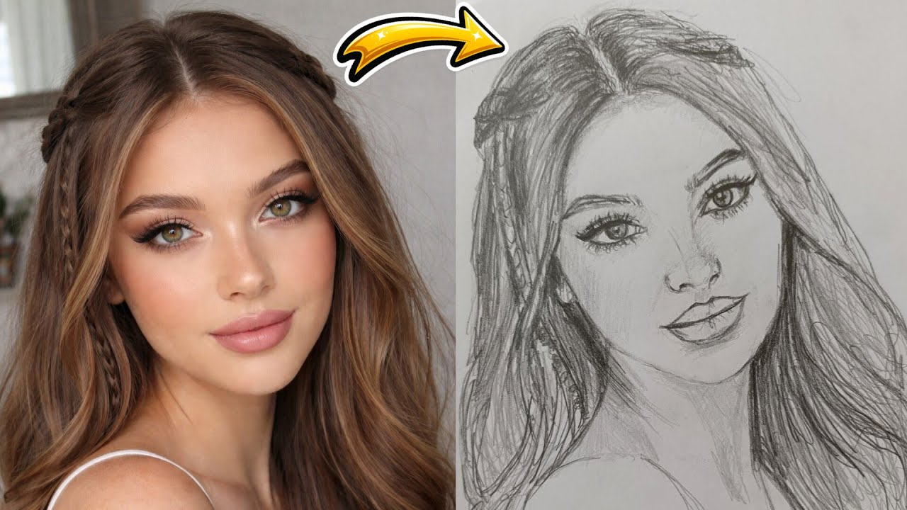 Realistic Portrait Drawing with Pencil | Loomis Method Sketch for Beginners