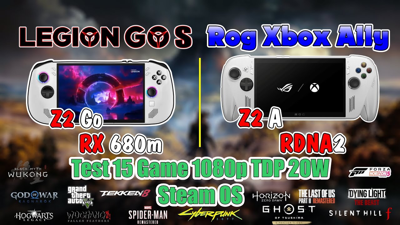 Steam OS TDP 20W | Asus Rog Xbox Ally Z2 Go & Legion Go S Z2 A Test 15 Game 1080p