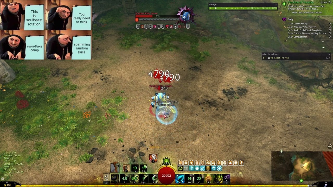 GW2 - Power Soulbeast Longbow, Sword/Axe Test Benchmark - 40 057 (post 27.06.2023 buffs)