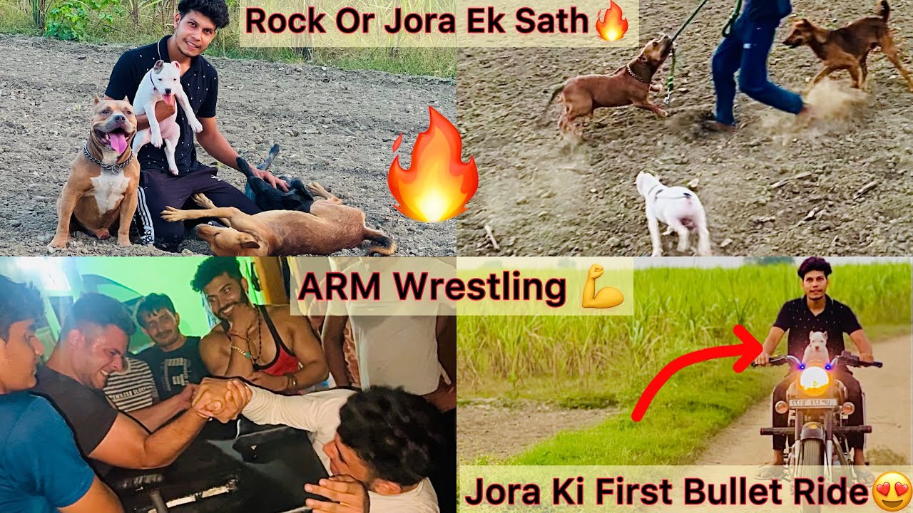 Jora First Time Rock K Sath Ghumne Gye🐶Bullet Ride🔥|| Dangerous ARM Wrestling Competition Hua💪😱