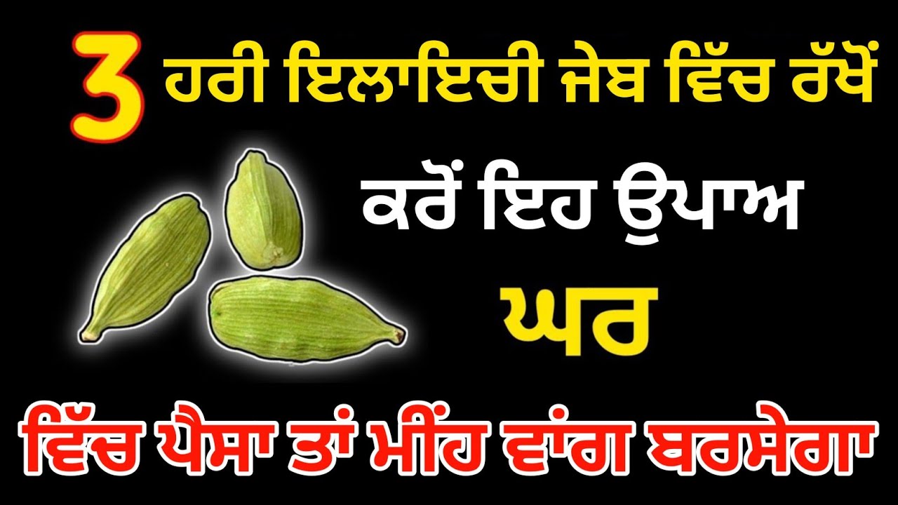 ਤਿੰਨ ਹਰੀ ਇਲਾਇਚੀ ਜੇਬ ਵਿੱਚ ਰੱਖੋਂ ਕਰੋਂ ਇਹ ਉਪਾਅ ਘਰ ਵਿੱਚ ਪੈਸਾਂ ਤਾਂ ਮੀਂਹ ਵਾਂਗ ਬਰਸੇਗਾ/ਧੰਨ ਬਾਬਾ ਦੀਪ ਸਿੰਘ ਜੀ🙏