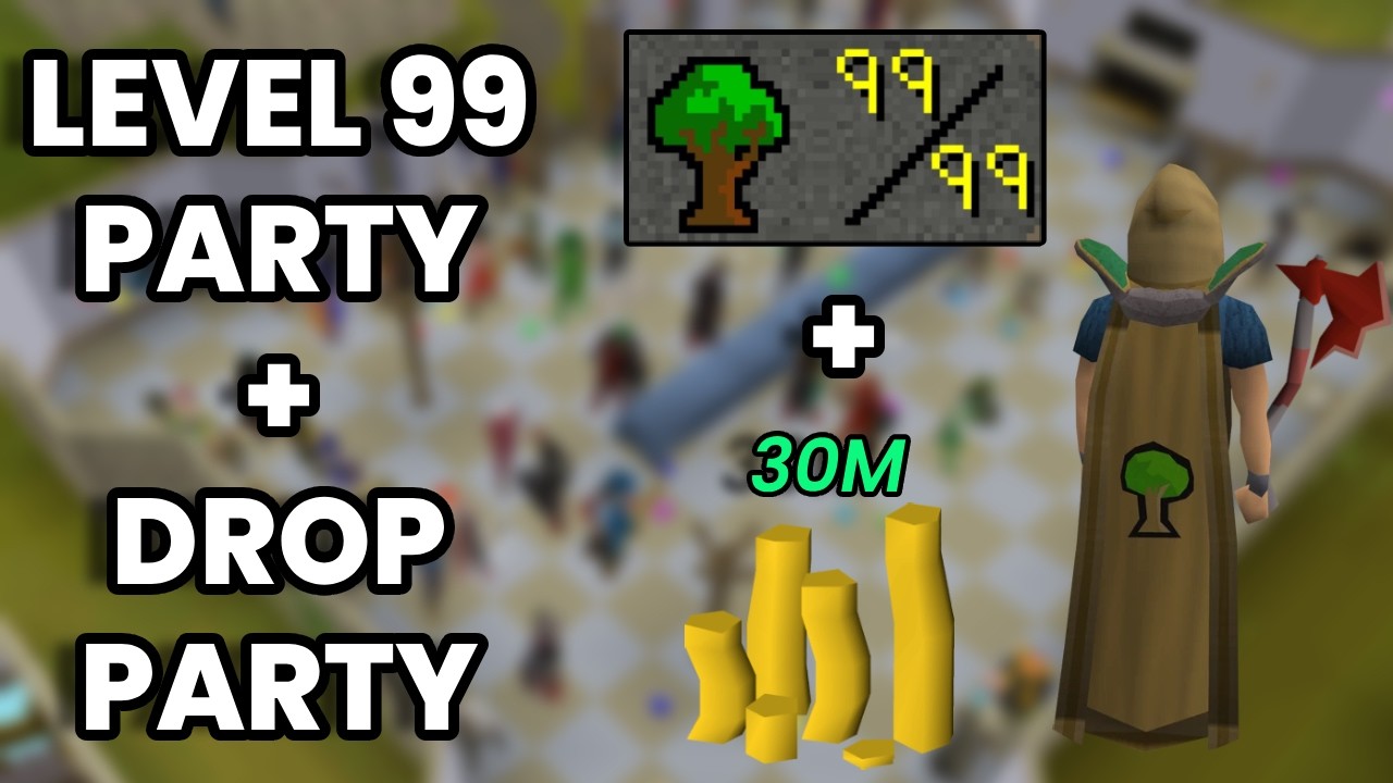 MY FIRST EVER LVL 99 SKILL AND DROP PARTY IN OSRS! FREE GP!!!
