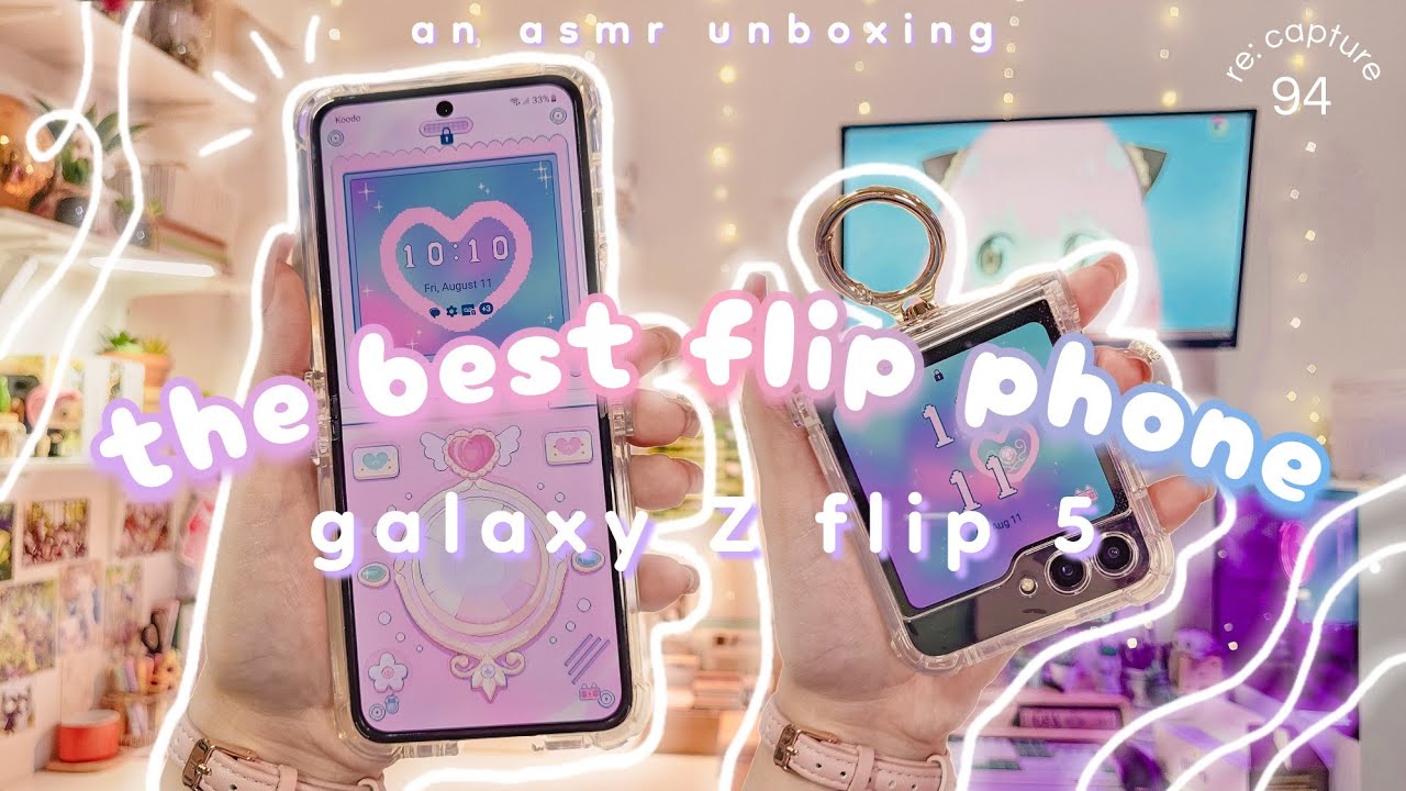 🤍 samsung galaxy z flip 5 cream 512gb - aesthetic asmr unboxing, cover screen, theme, customization🪻