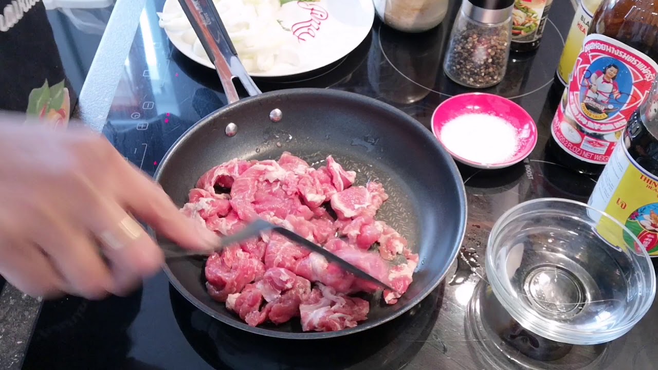 Ep.55 Gebratenes Schweinefleisch mit Zwiebeln(หมูผัดหัวหอมใหญ่)