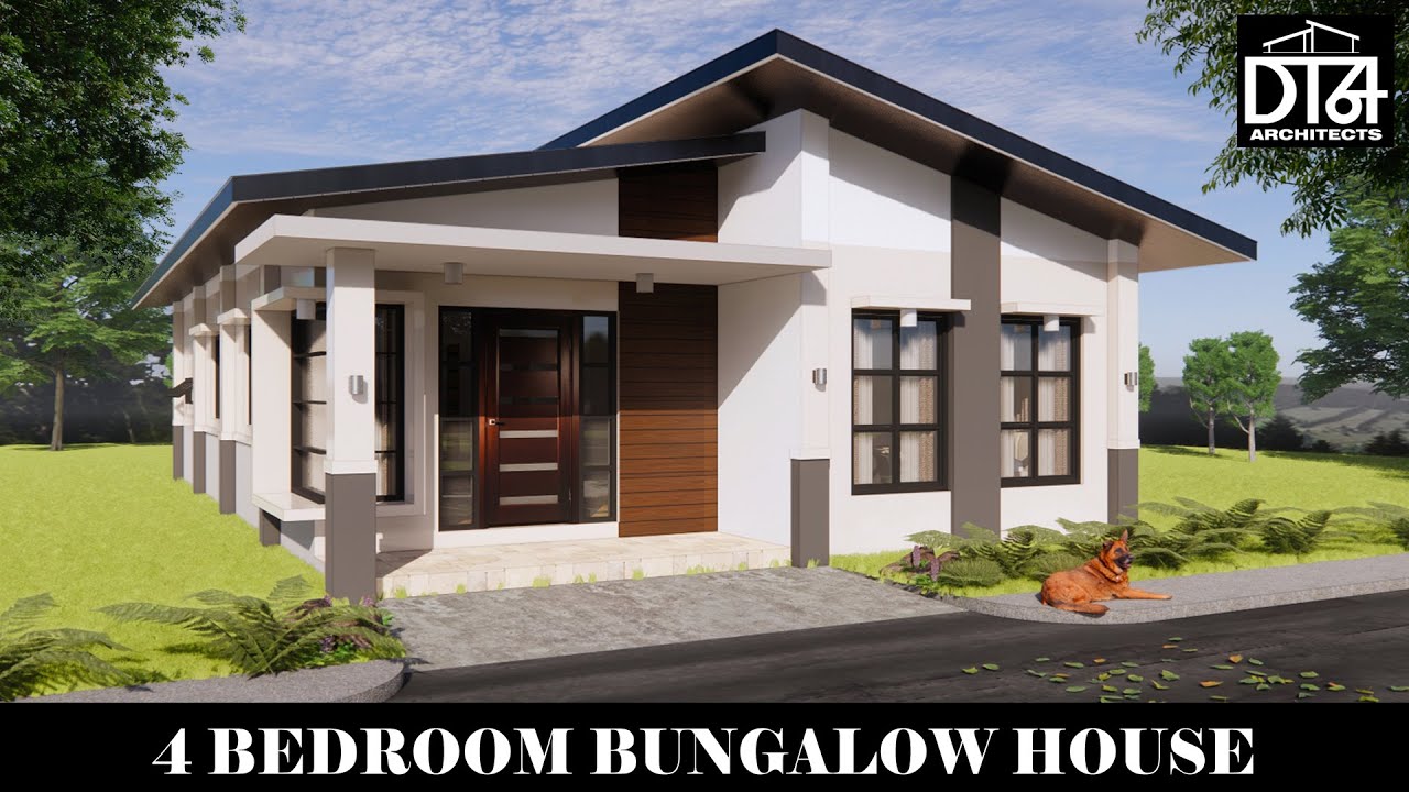 4 BEDROOM BUNGALOW HOUSE DESIGN || WALKTHROUGH ANIMATION || DT64 Architects