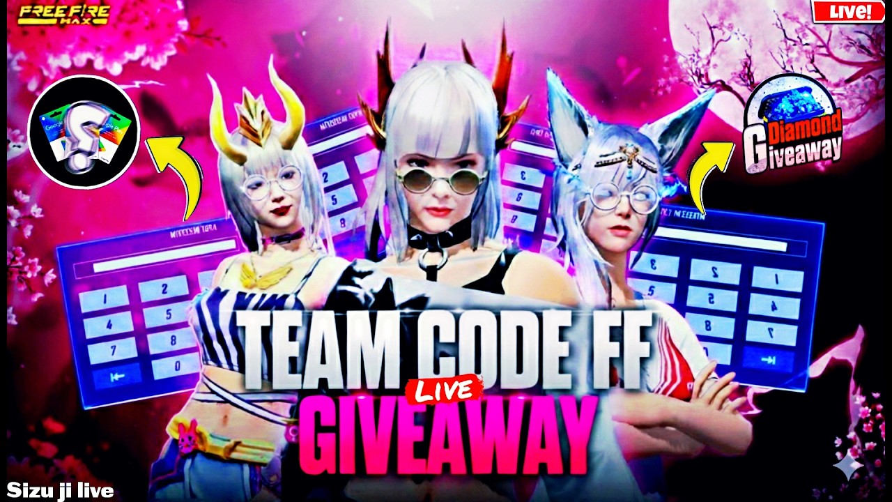 FREE FIRE GIRL LIVE | UNLIMITED CUSTOM ROOM |GUILD TEST 1V1 |TEAMCODE GIVEAWAY #freefirelive #fflive