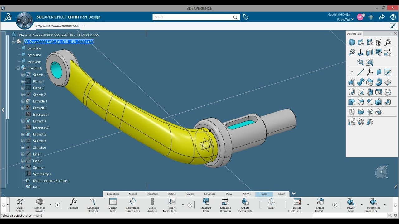 Use 3DExperience to create a mechanical part 2 Surface and Part Design