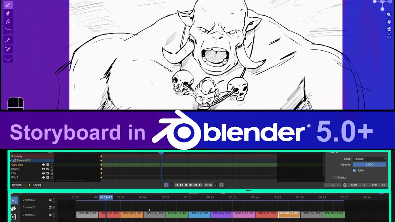 Blender Grease Pencil — потрясающий новый рабочий процесс для создания раскадровки.