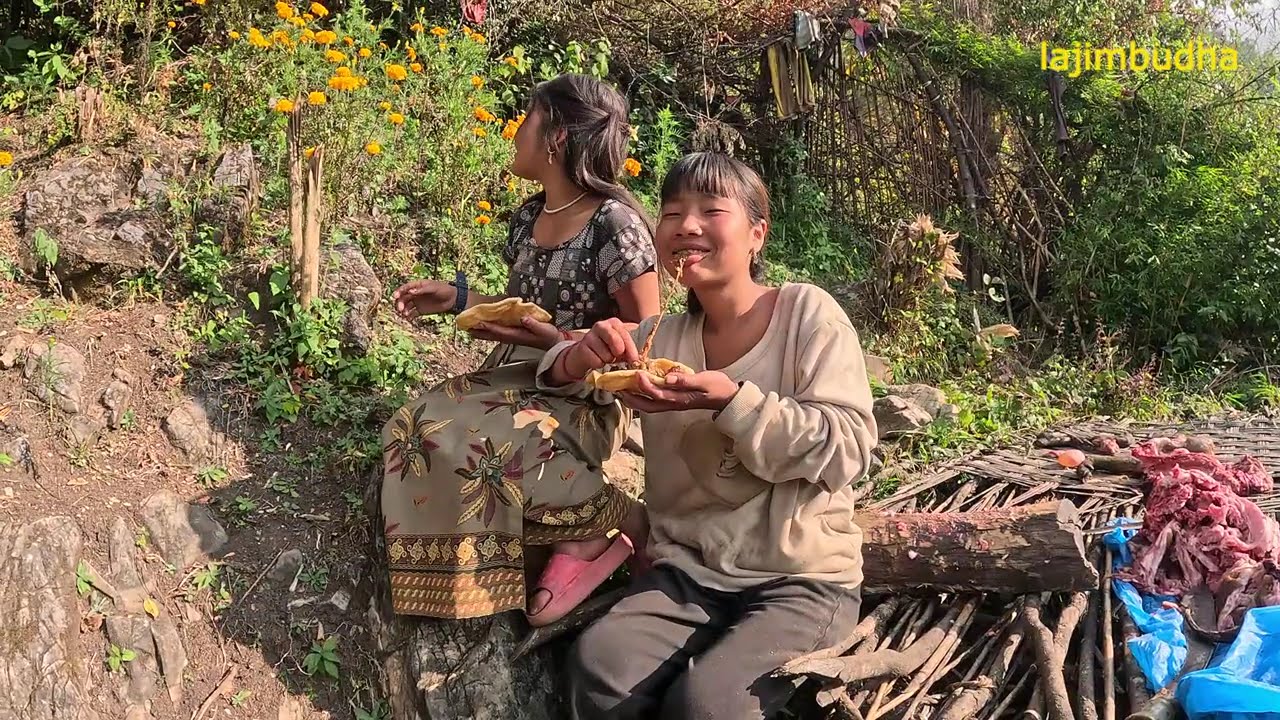 cooking and eating in a special day || lajimbudha ||