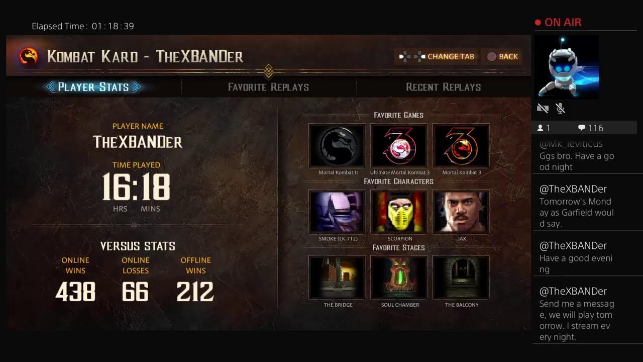 TheXBANDer's Live PS4 Broadcast 11-16-25 UMK3 online matches MK Legacy Kollection