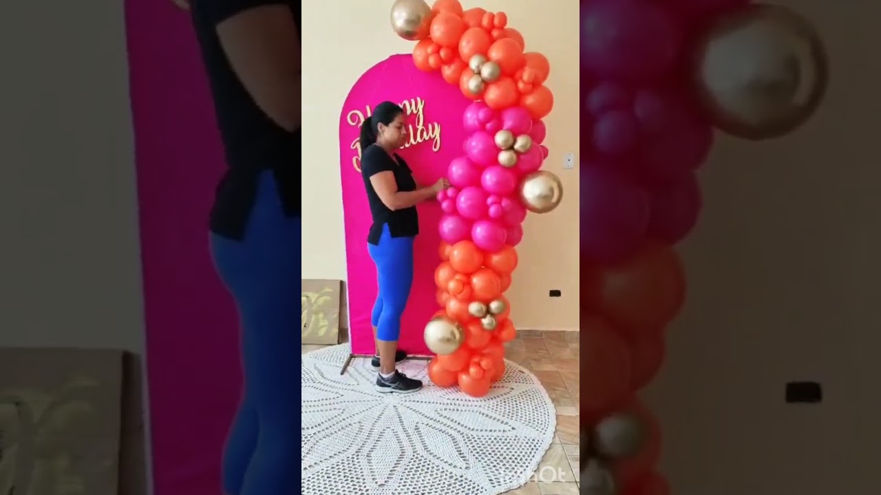 Vem ver como montar o Kit com o painel romano e colocar o arco de Bexiga 👏🎈🎈😍❤️