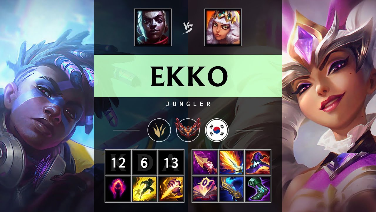 Ekko Jungle vs Qiyana: Triple Kill, Dominating - KR Grandmaster Patch 14.24