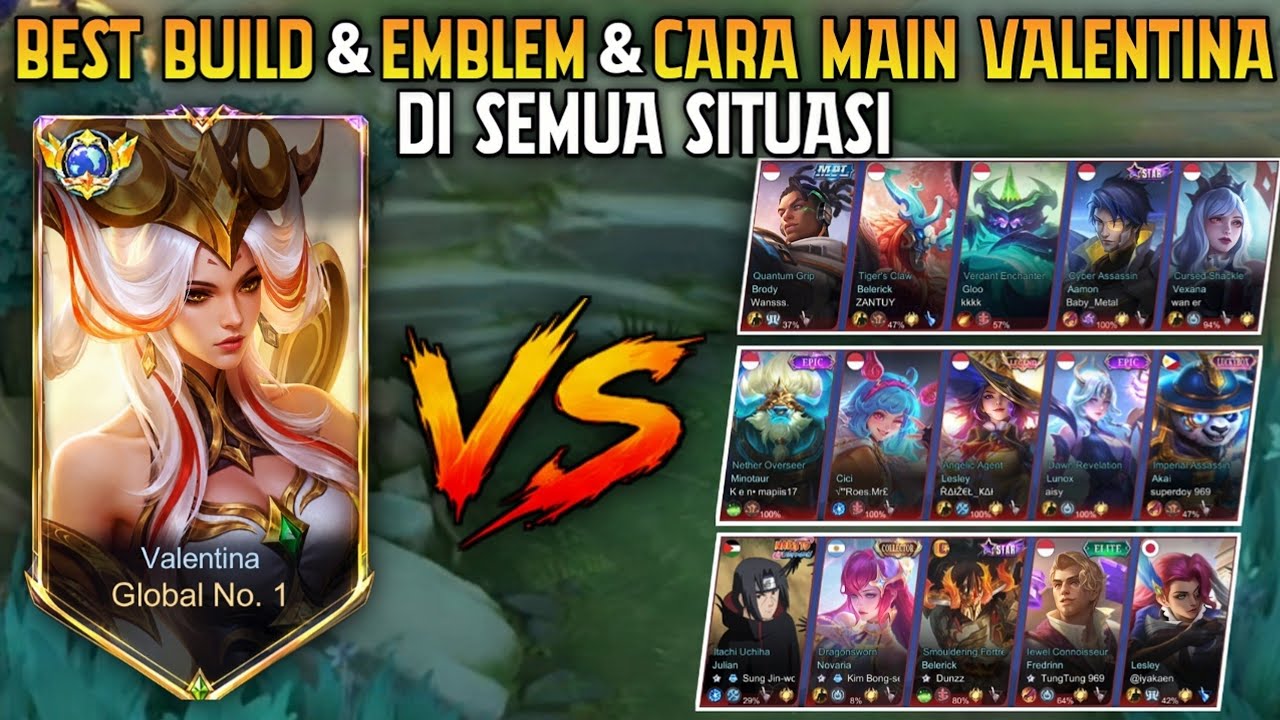Tutorial Valentina Build Emblem Dan Cara Copy Ulti Lawan Yang Baik Dan Benar!! Dijamin Langsung Jago