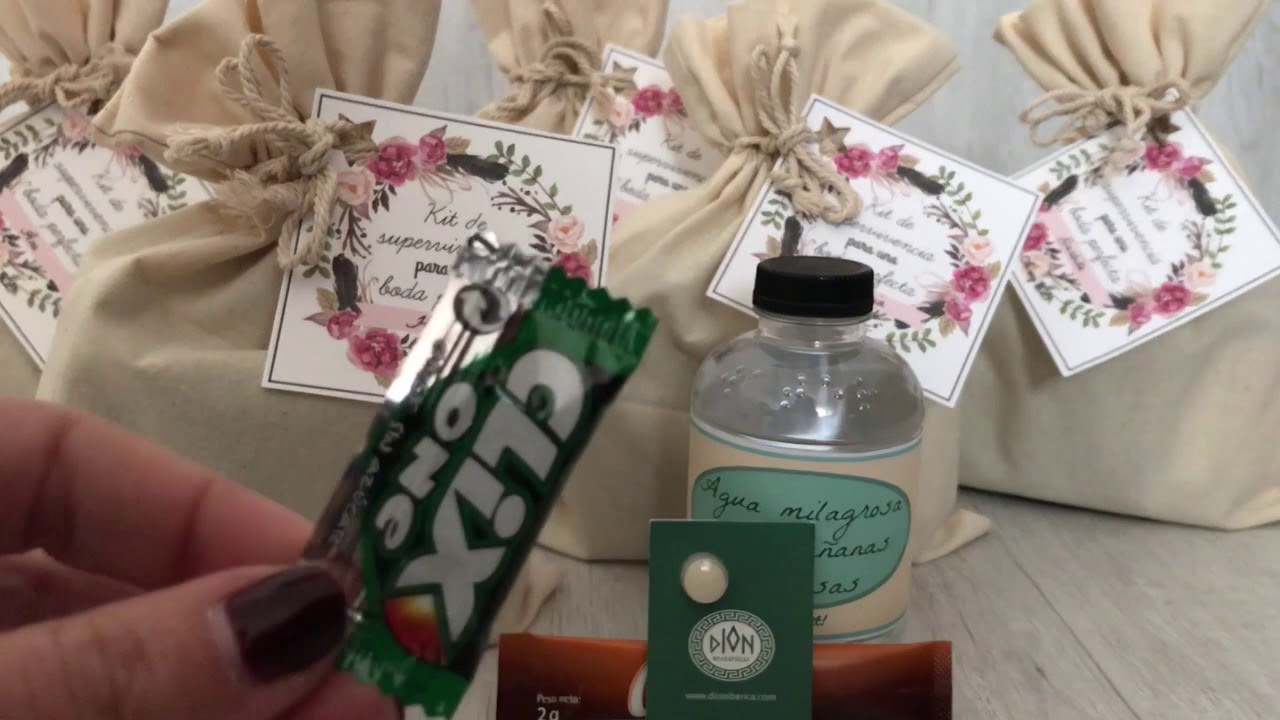 Kit de supervivencia anti resaca en bolsa de tela