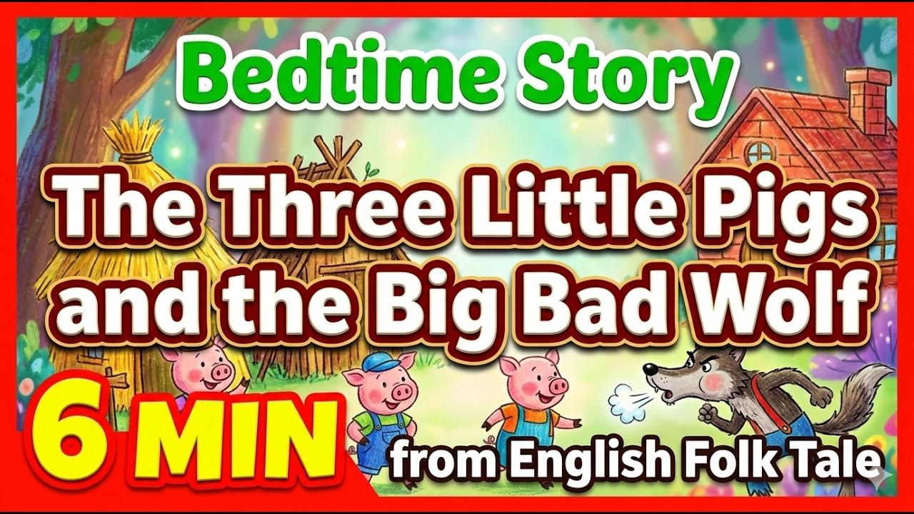 The Three Little Pigs and the Big Bad Wolf | Bedtime Story for Kids | Learn English Through Stories