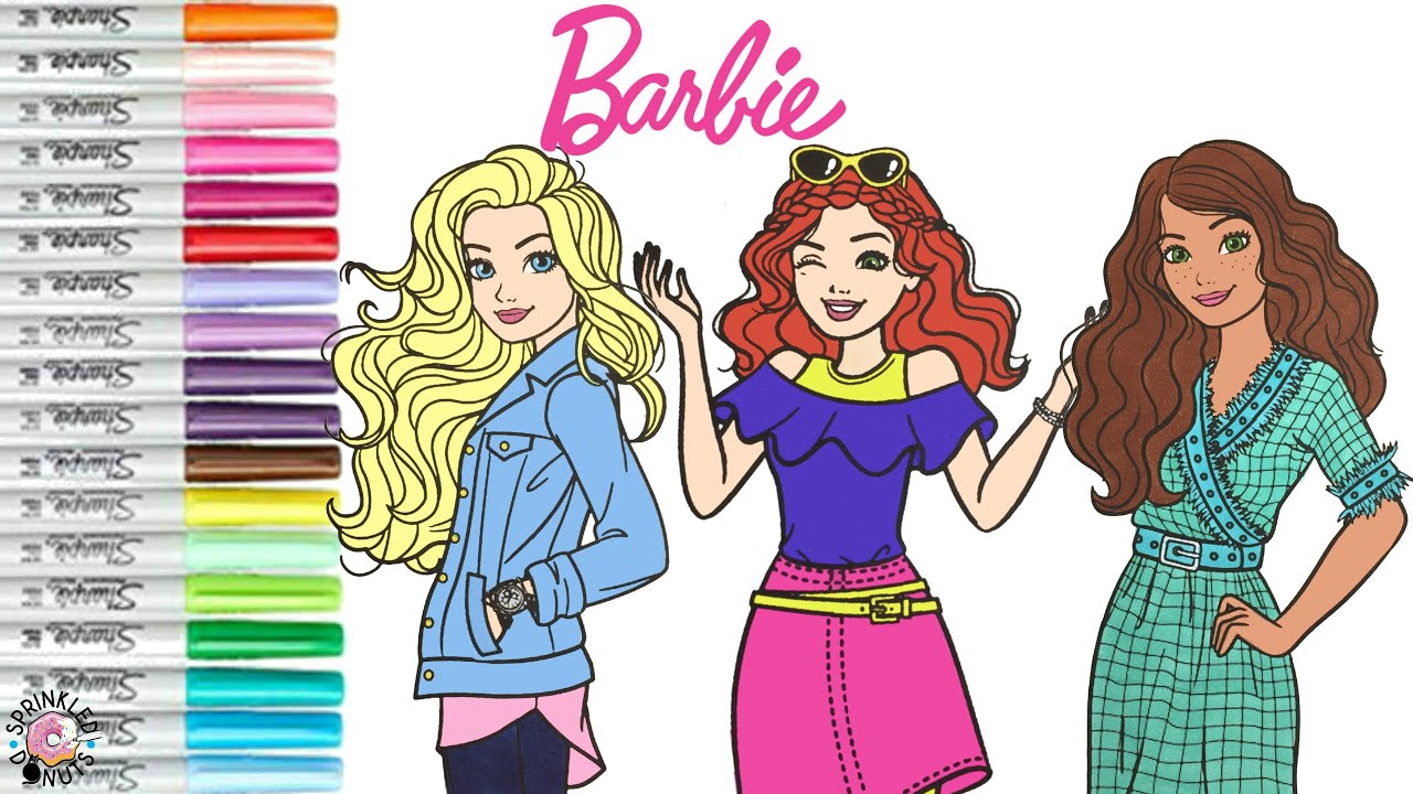 Barbie and Friends Coloring Book Pages Barbie Teresa Summer and Nikki