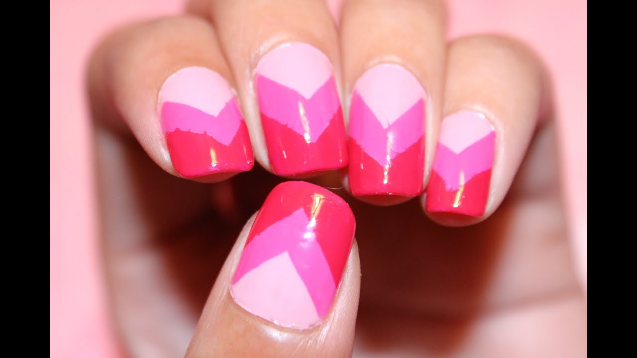 Pink Ombre Chevron Nails | Dee2102