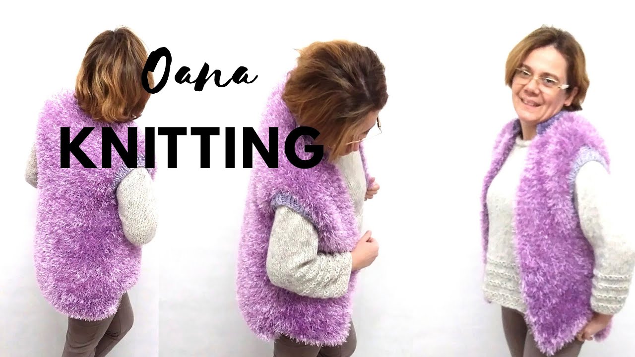 Fur gilet knitted by Oana
