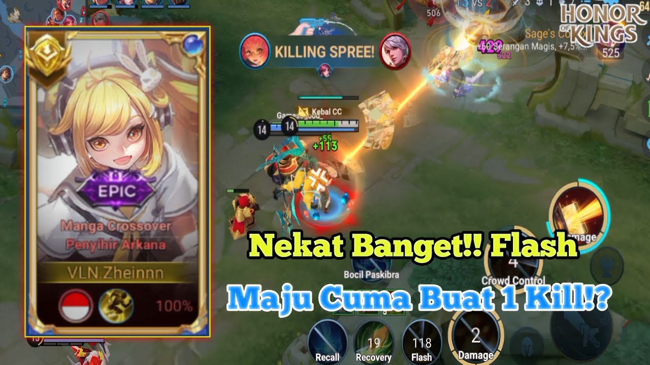 Honor Of Kings (Angela) Nekat Banget!! Flash Maju Cuma Buat 1 Kill!?