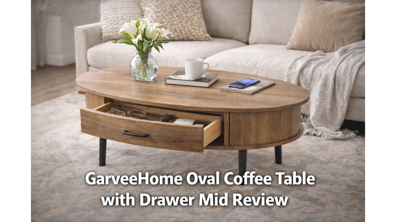🛋️ GarveeHome Oval Coffee Table with Drawer Mid Review 🛋️
