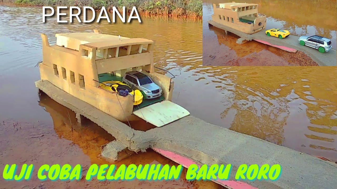 uji coba sandar di pelabuhan baru kapal roro