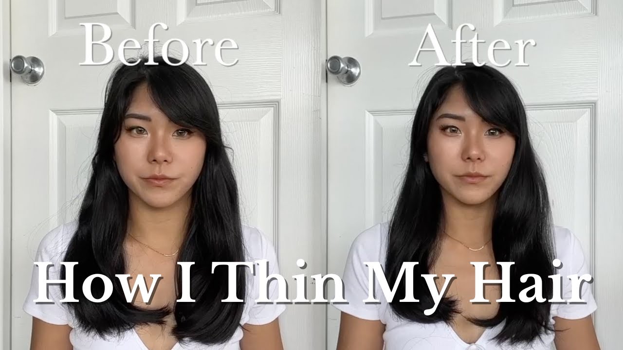 How I Thin My Hair ✂️ | thinning shears, easy diy haircut for thick hair