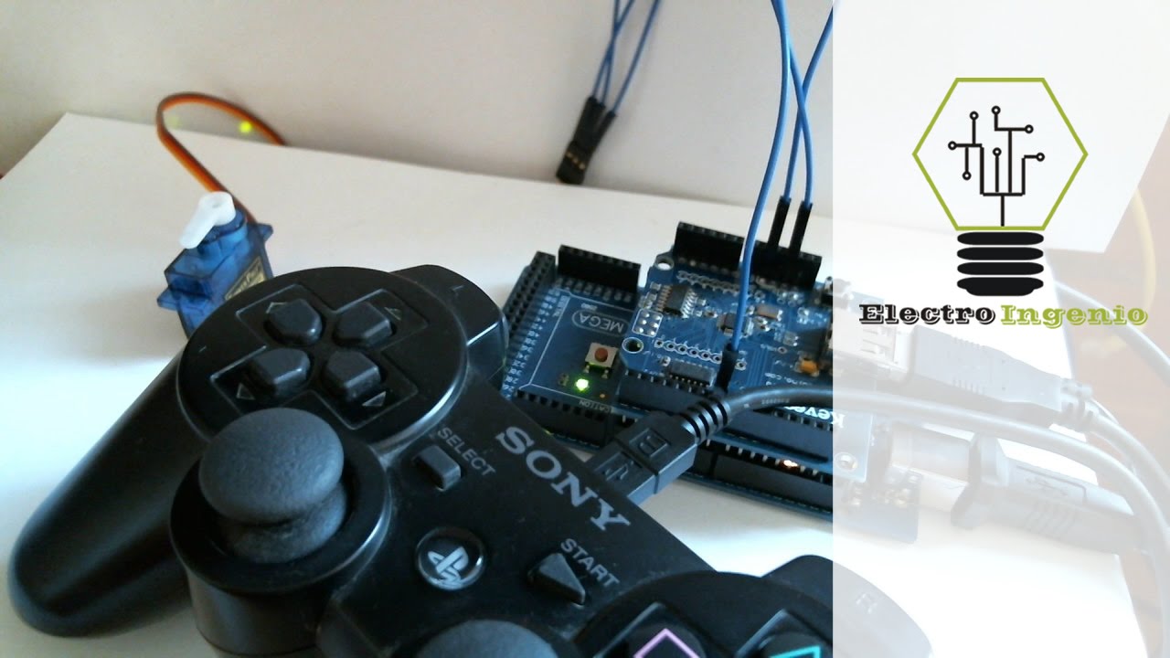 Arduino projects + USB Shield + Servo Control PS3