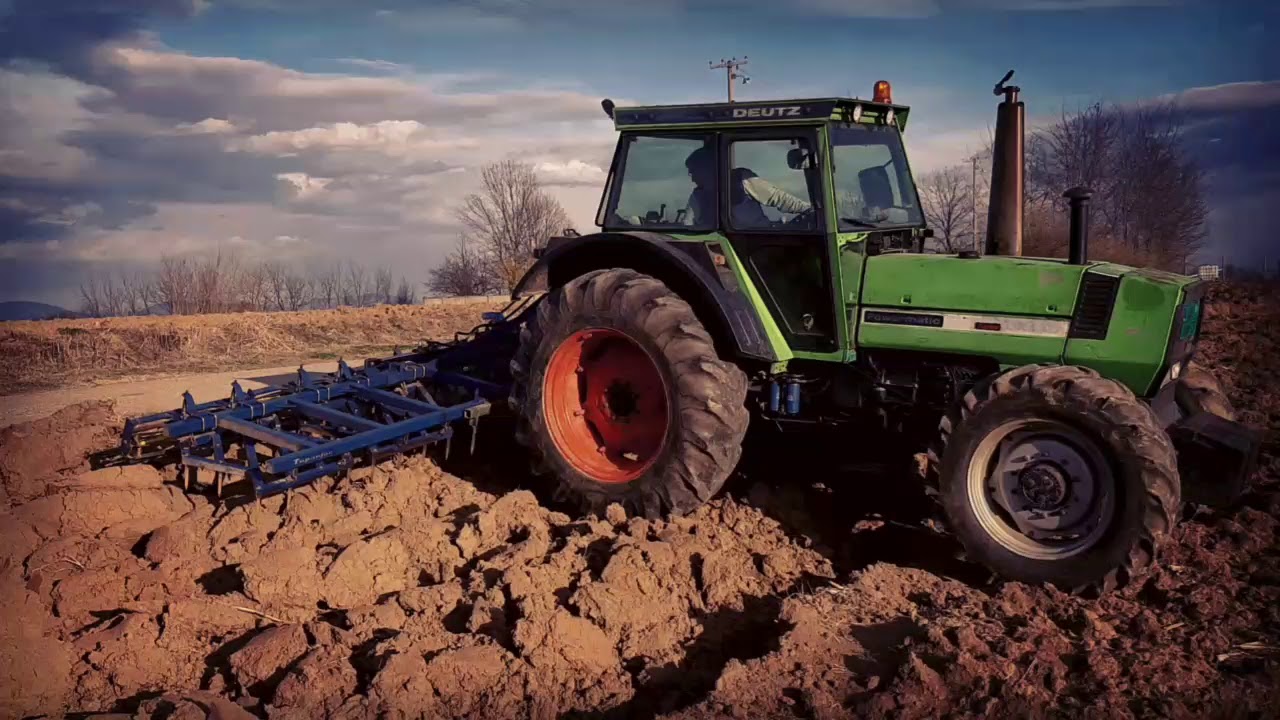 Polu teška drljača Tupanjac i Deutz  145 dx. Probno drljanje