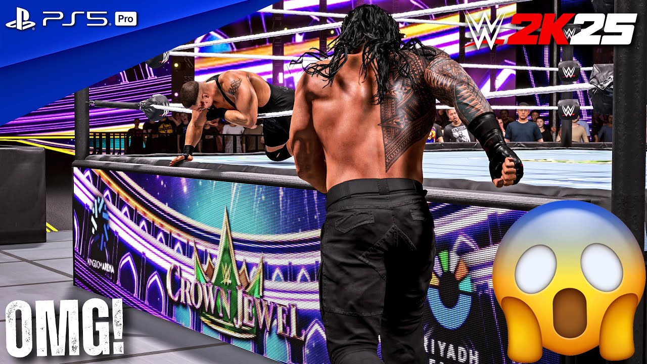 WWE 2K25 — Брон Брейккер против Романа Рейнса — полный матч на Crown Jewel | PS5 Pro [4K60]