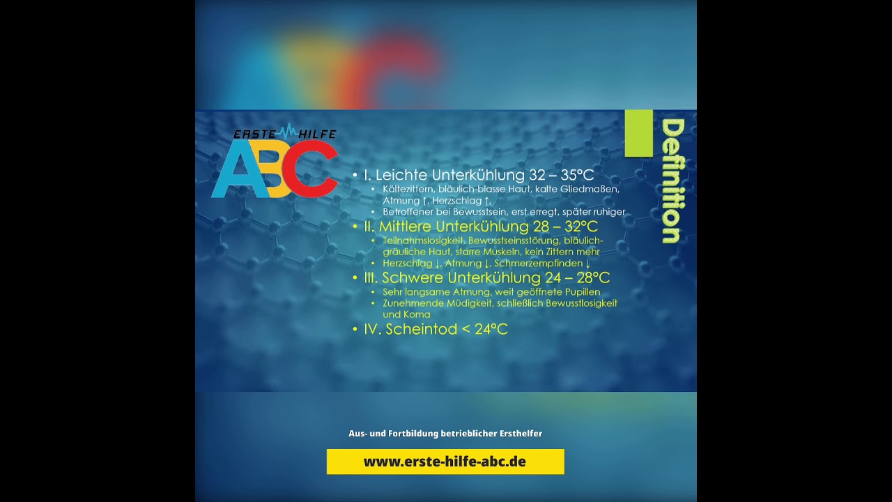 Erste Hilfe ABC in drei Minuten - Unterk&uuml;hlung (Hypothermie)