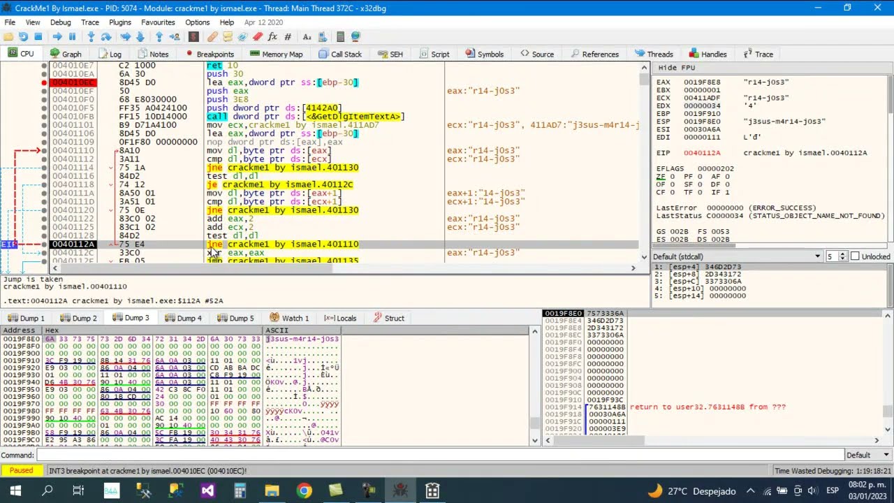Hackeando una aplicaci&oacute;n con X32DBG- Nivel 1 por Ismael Tun
